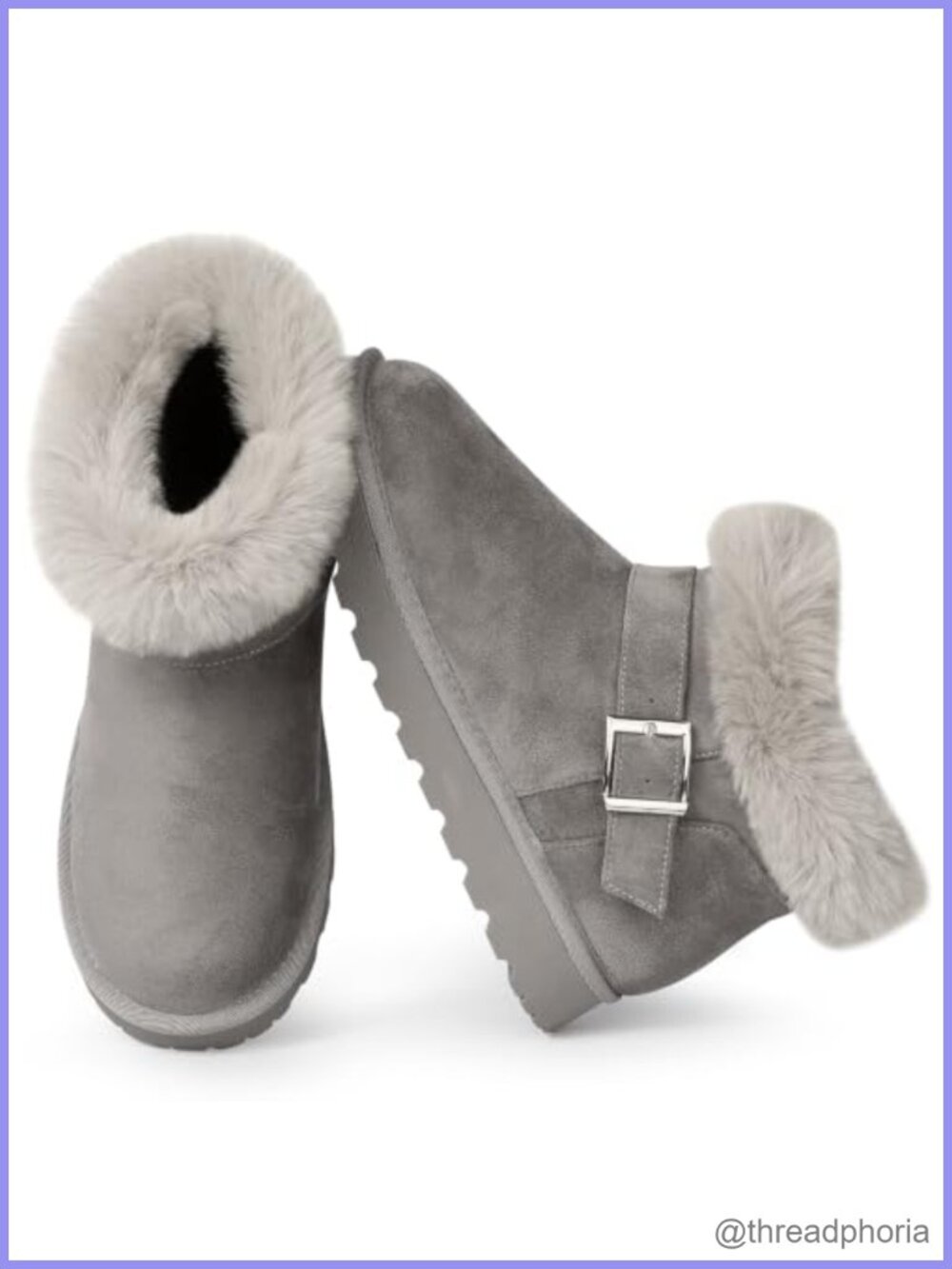 Faux Suede Ankle Mini Boots Faux Fur Lined Non-Slip Winter Snow Boots